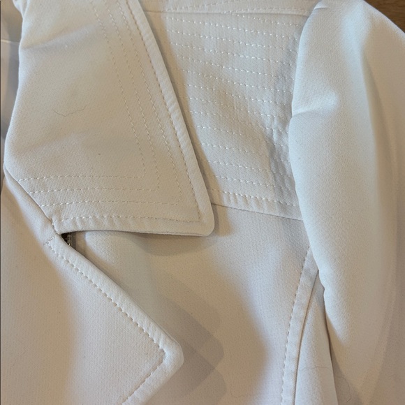 White House Black Market White Cropped Moto Jacket Size 16 - Picture 4 of 7